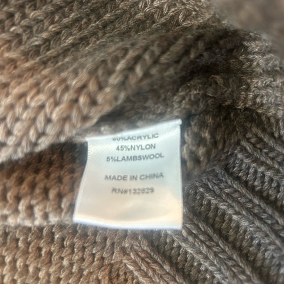 Lovers and Friends Brown Chunky Knit Sweater Wool Blend Cutout Size XS - Picture 3 of 4